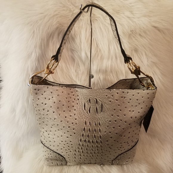 GREY CLASSIC EMBOSSED HOBO - Picture 6 of 8